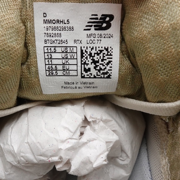 NEW Size 11.5 Men's New Balance Fresh Foam X More v5 Sneakers MMORHL5 Linen - Picture 2 of 7